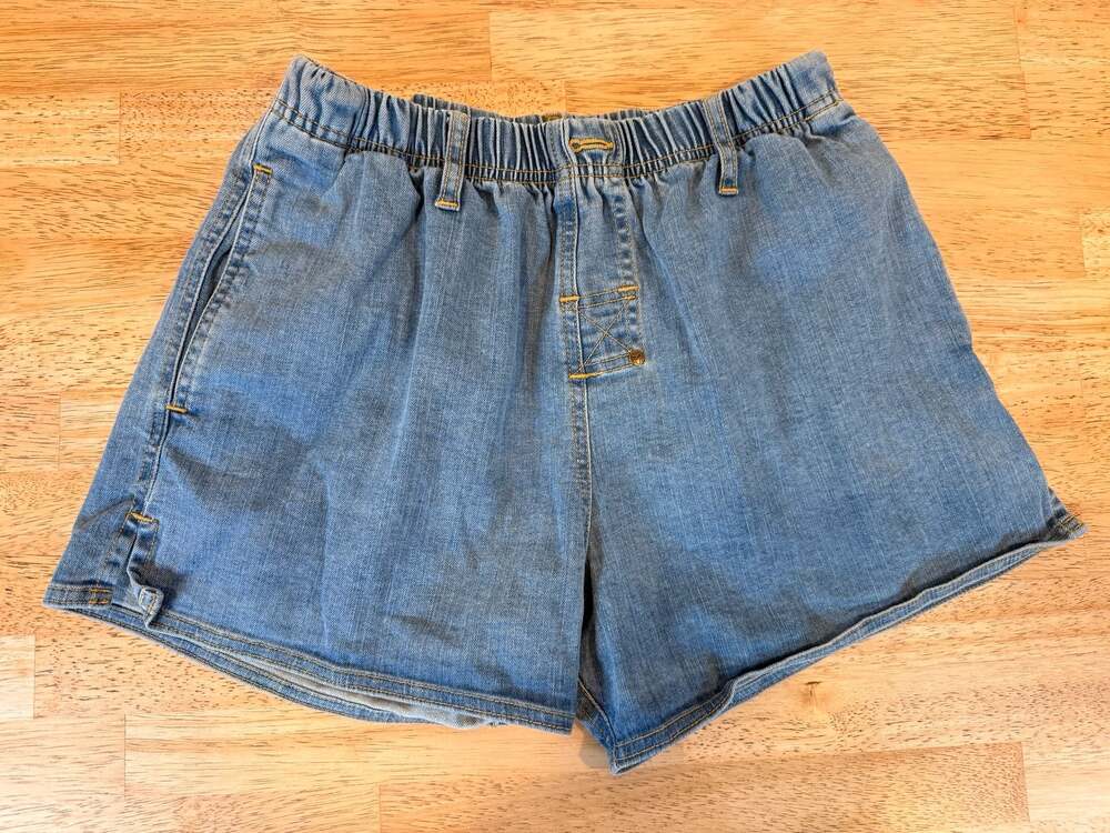 Rufskin Stretch Denim Elastic Waistband Shorts Mens Size Large